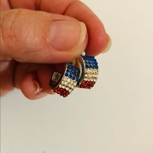 Red, White and Blue Rhinestone Earrings